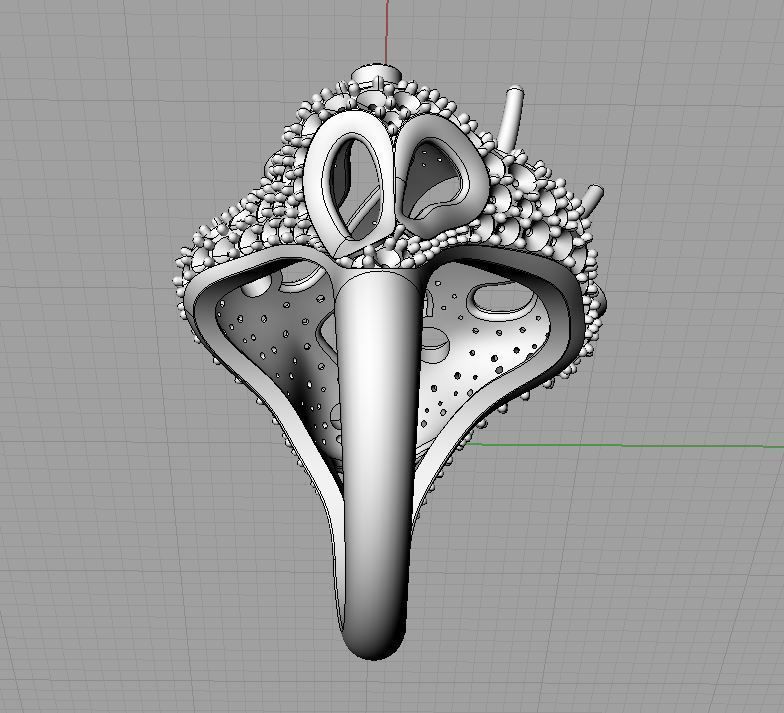 Ametist and Diamond Ring 3D print model 3D print model 3D print model_14