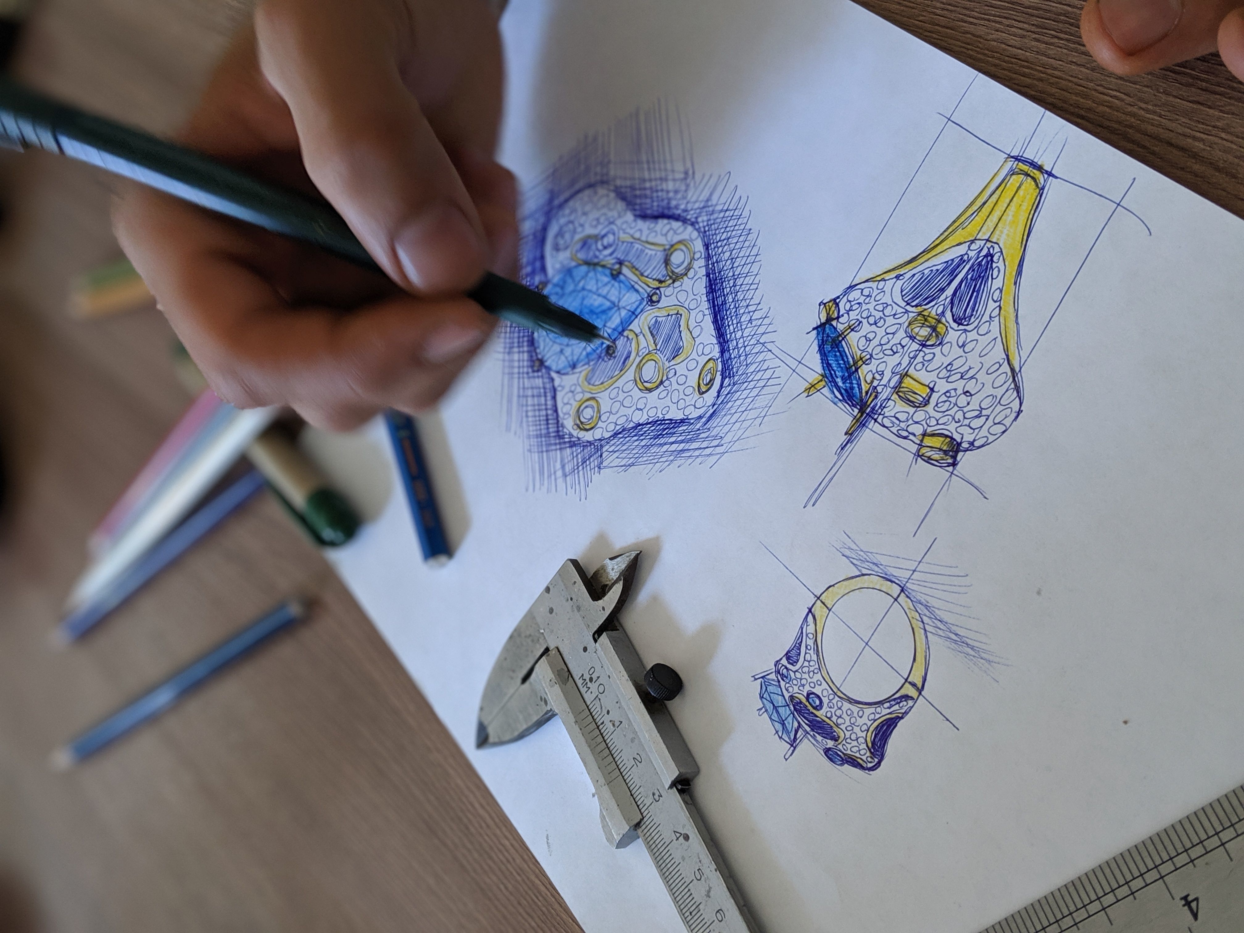 Ametist and Diamond Ring 3D print model 3D print model 3D print model_18