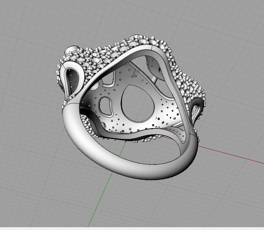 Ametist and Diamond Ring 3D print model 3D print model 3D print model_13