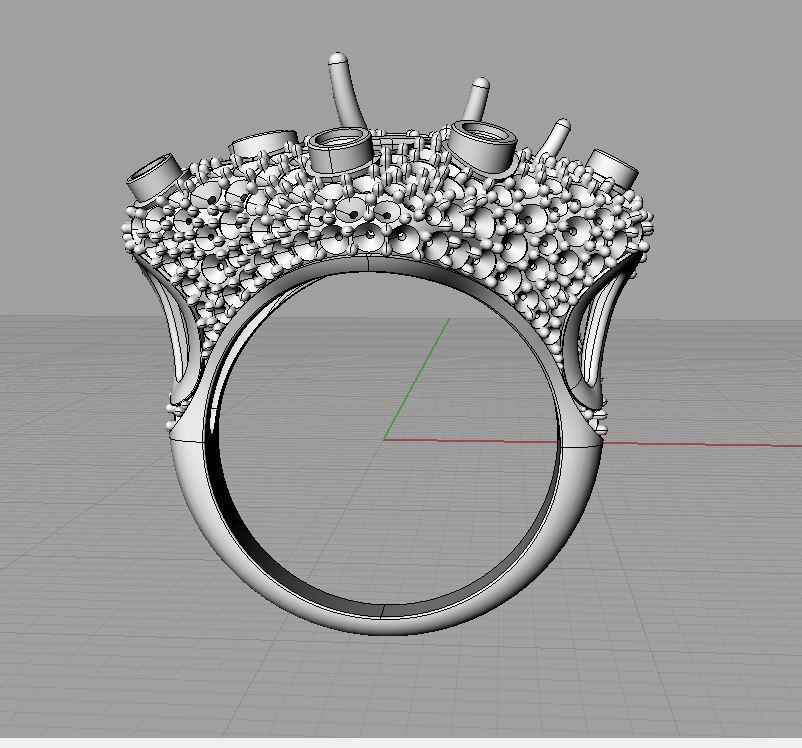 Ametist and Diamond Ring 3D print model 3D print model 3D print model_10