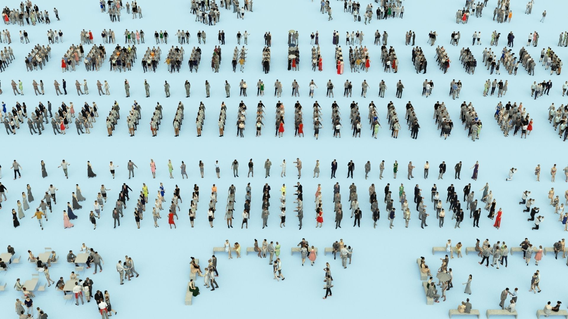 3D PEOPLE CROWDS- ULTIMATE SPEED SOLUTION Low-poly 3D model_4