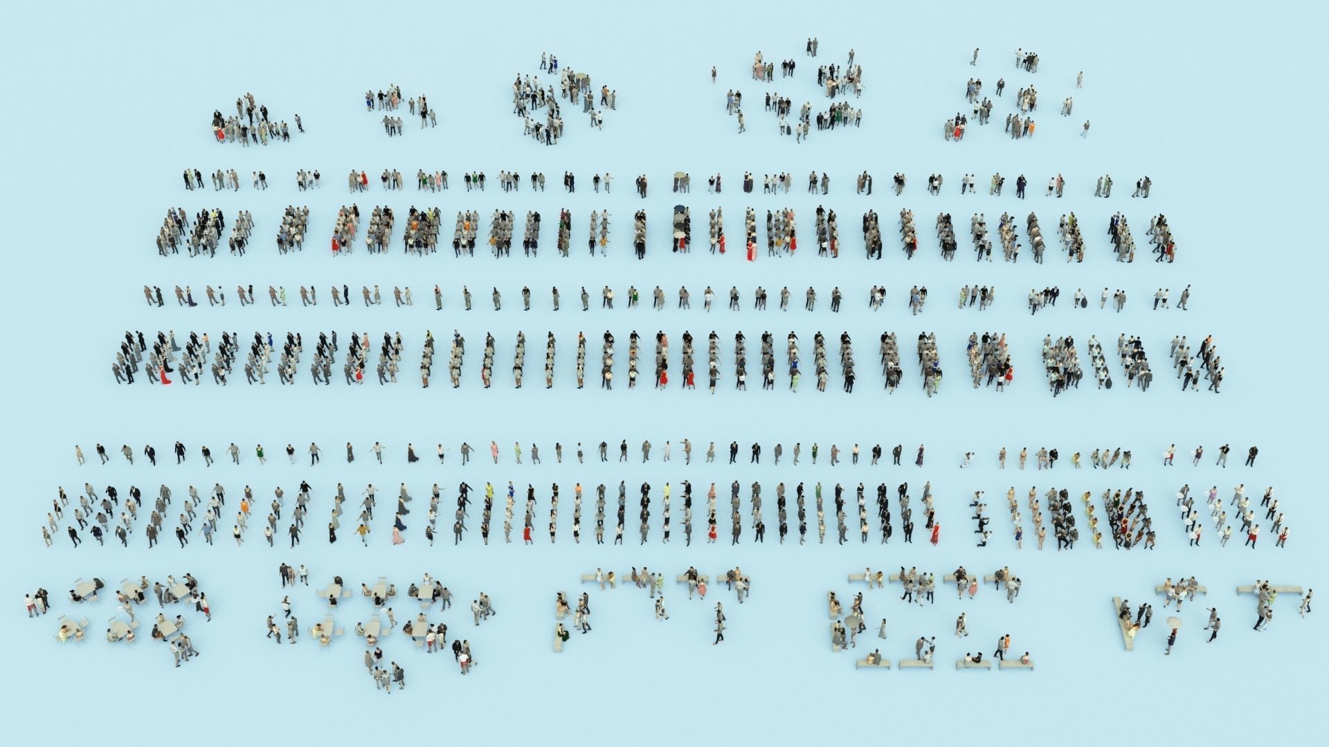 3D PEOPLE CROWDS- ULTIMATE SPEED SOLUTION Low-poly 3D model_50