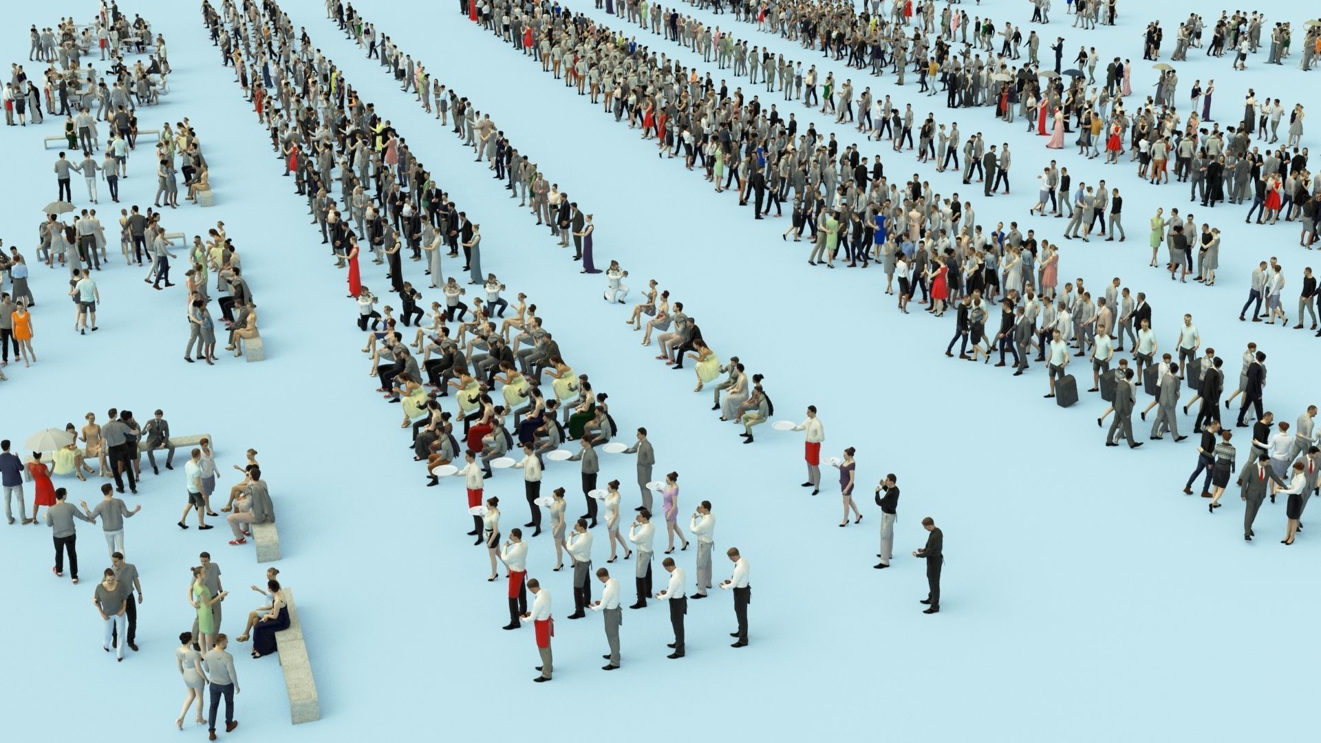 3D PEOPLE CROWDS- ULTIMATE SPEED SOLUTION Low-poly 3D model_8