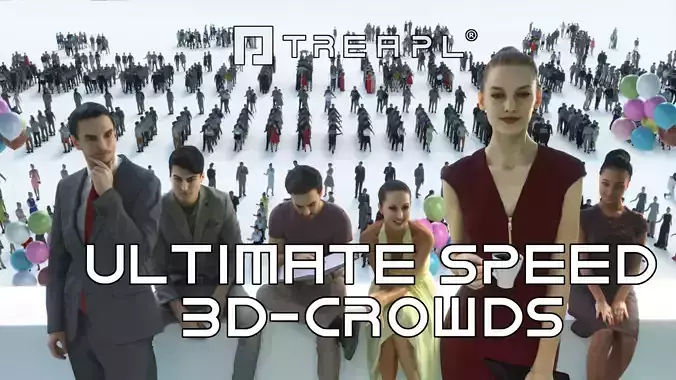 3D PEOPLE CROWDS- ULTIMATE SPEED SOLUTION Low-poly 3D model