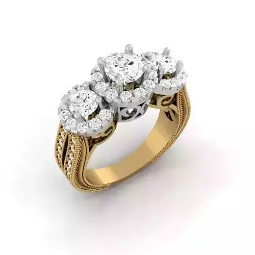 Luxury  3 stone engagement ring
