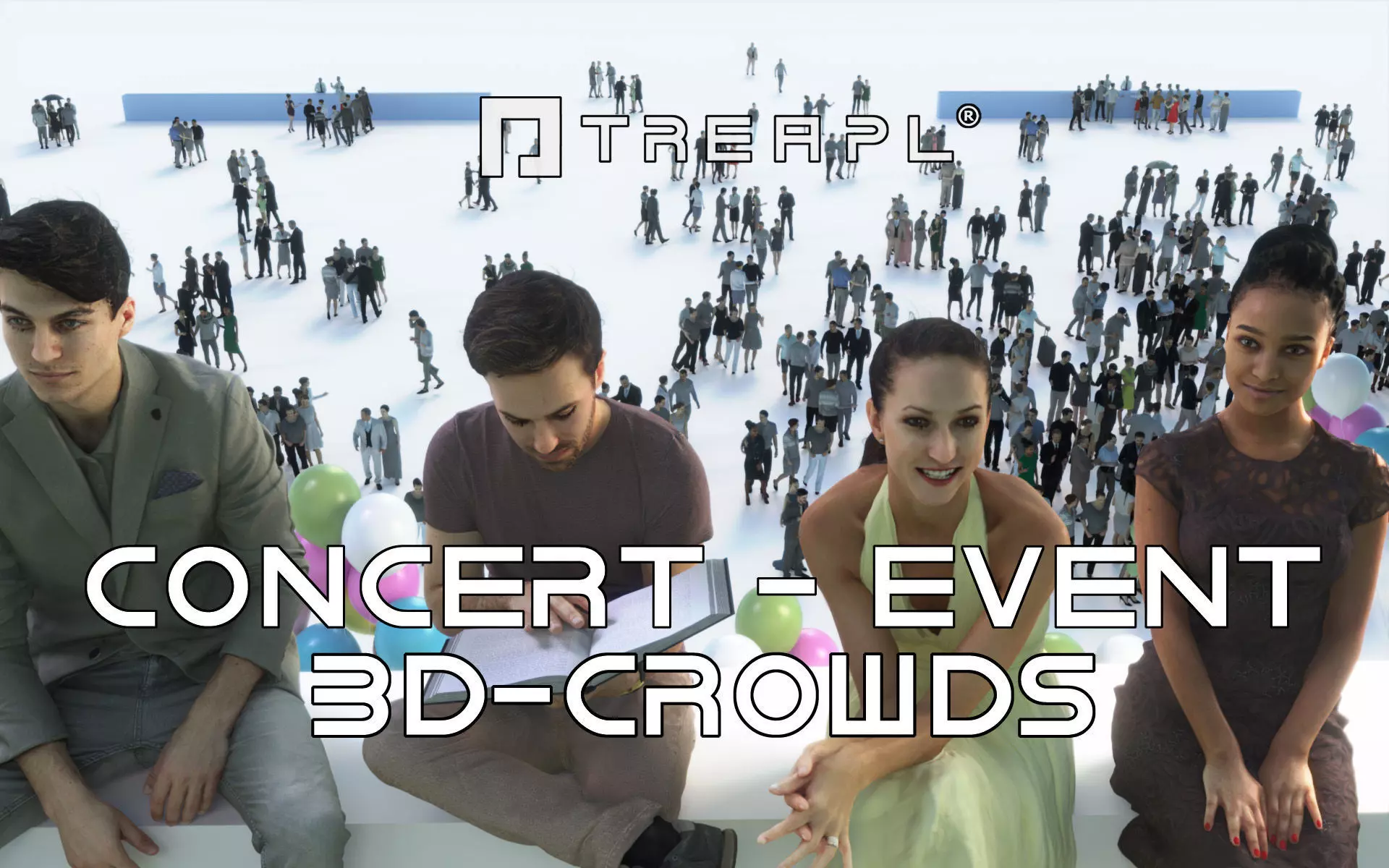 3D PEOPLE -CONCERT - EVENT - CROWDS- ULTIMATE SPEED SOLUTION Low-poly 3D model_0