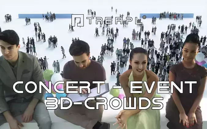 3D PEOPLE -CONCERT - EVENT - CROWDS- ULTIMATE SPEED SOLUTION Low-poly 3D model