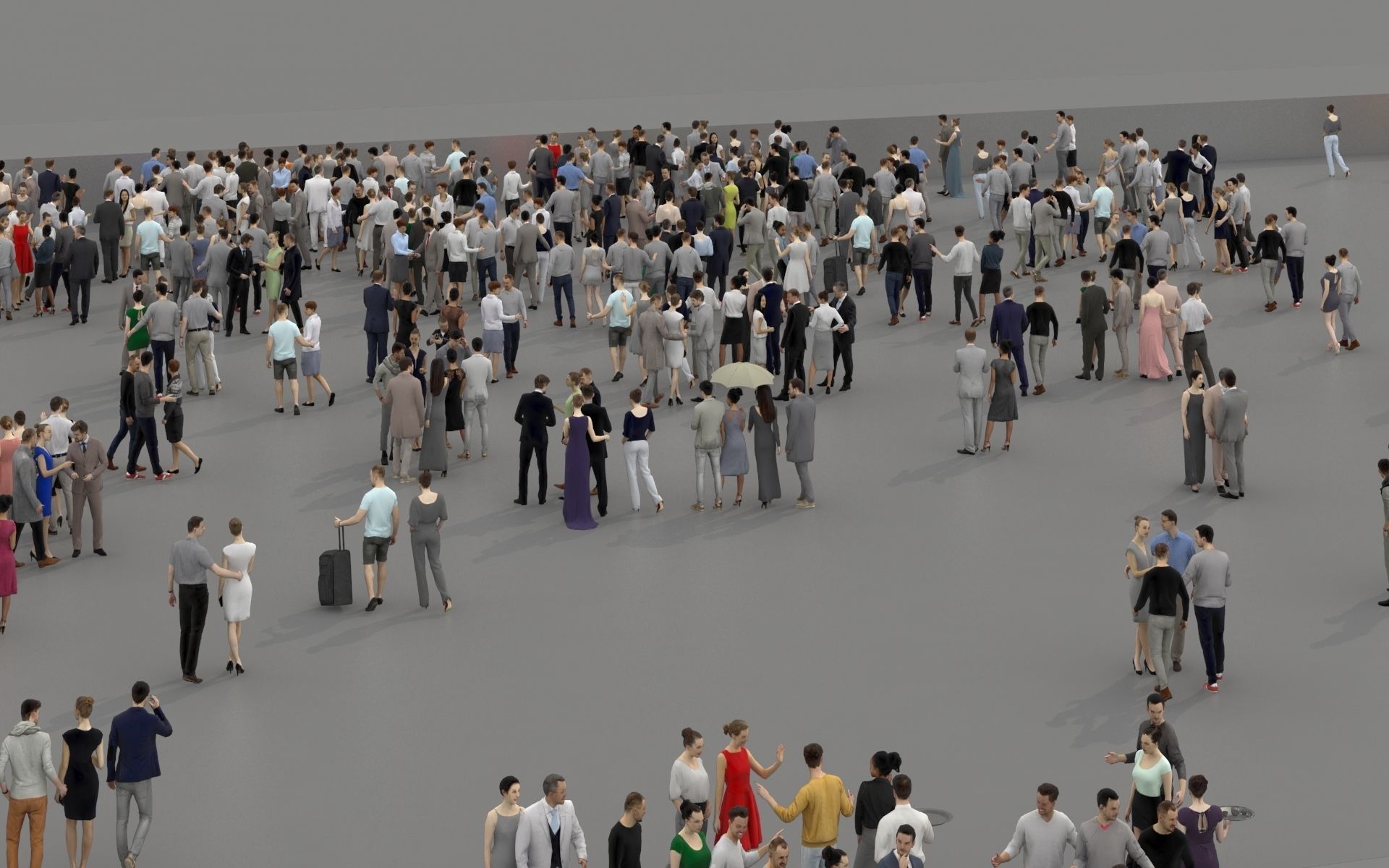 3D PEOPLE -CONCERT - EVENT - CROWDS- ULTIMATE SPEED SOLUTION Low-poly 3D model_2