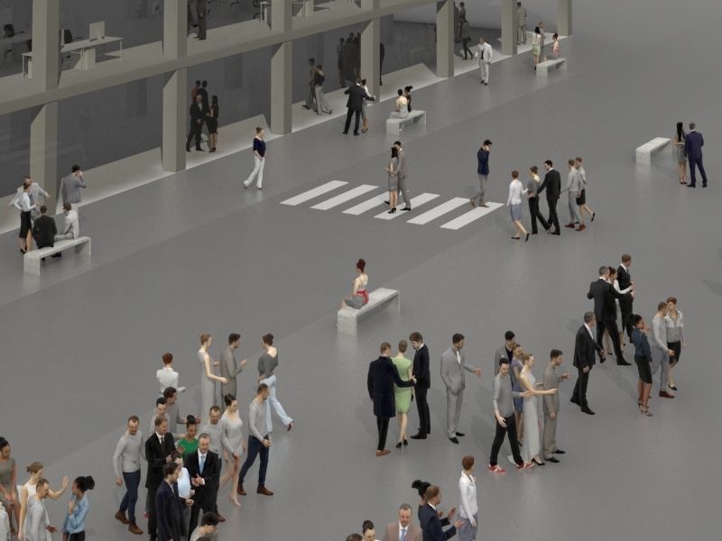 3D PEOPLE CROWDS- OFFICE BUILDING - ULTIMATE SPEED SOLUTION Low-poly 3D model_4