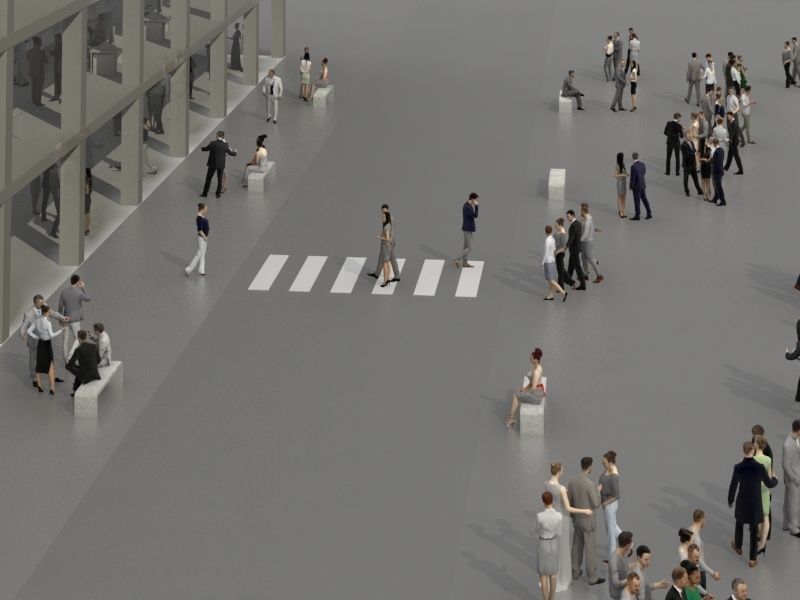 3D PEOPLE CROWDS- OFFICE BUILDING - ULTIMATE SPEED SOLUTION Low-poly 3D model_3