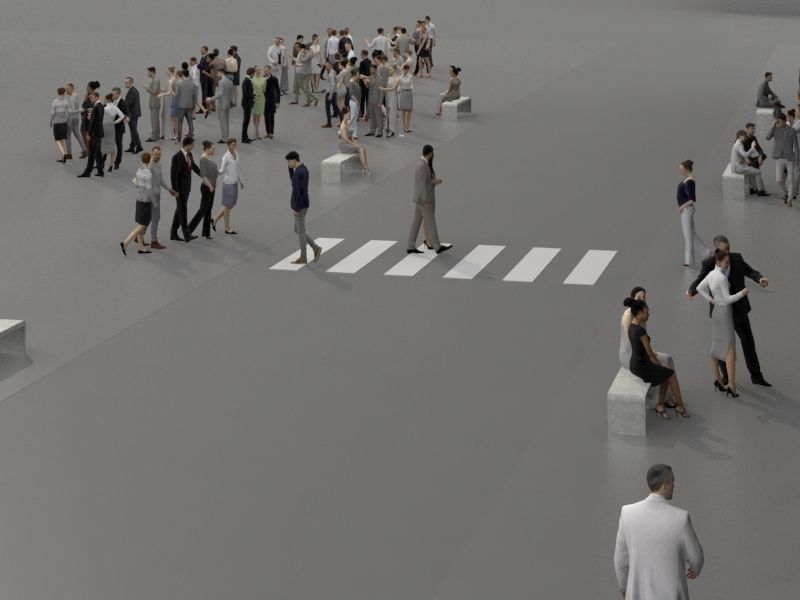3D PEOPLE CROWDS- OFFICE BUILDING - ULTIMATE SPEED SOLUTION Low-poly 3D model_2