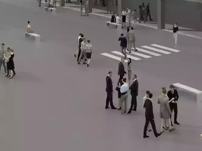 3D PEOPLE CROWDS- OFFICE BUILDING - ULTIMATE SPEED SOLUTION Low-poly 3D model