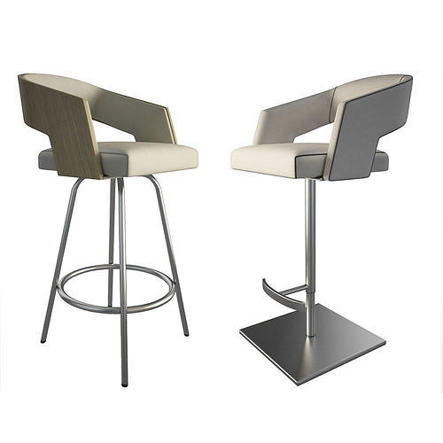 Jolly Leather Beige Stools 2 3D model