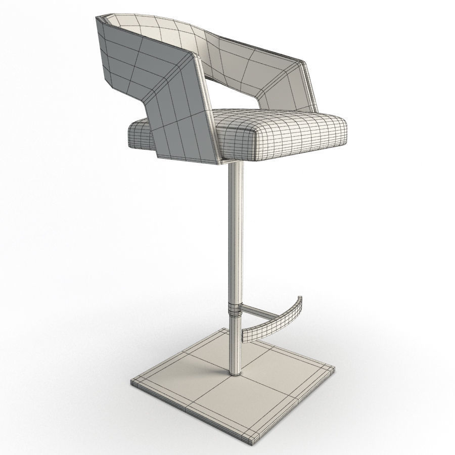 Jolly Leather Black Stools 3 3D model_2