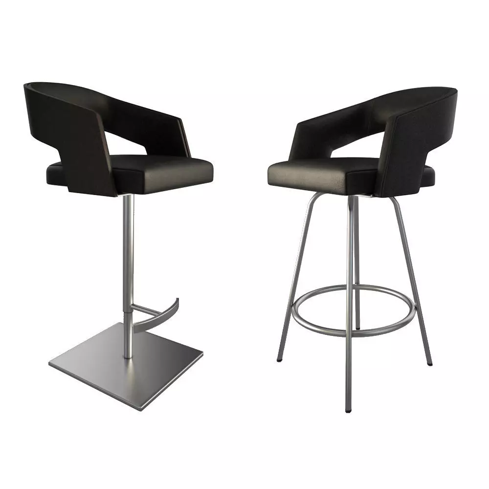 Jolly Leather Black Stools 3 3D model_0