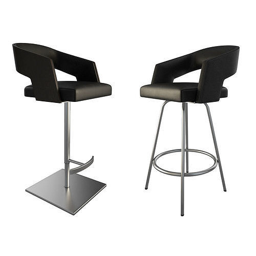 Jolly Leather Black Stools 3 3D model