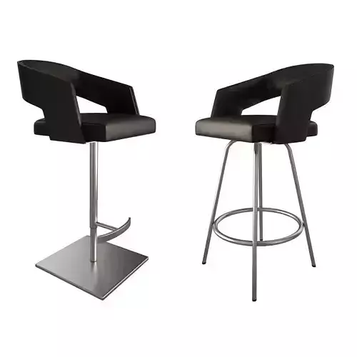 Jolly Leather Black Stools 3 3D model