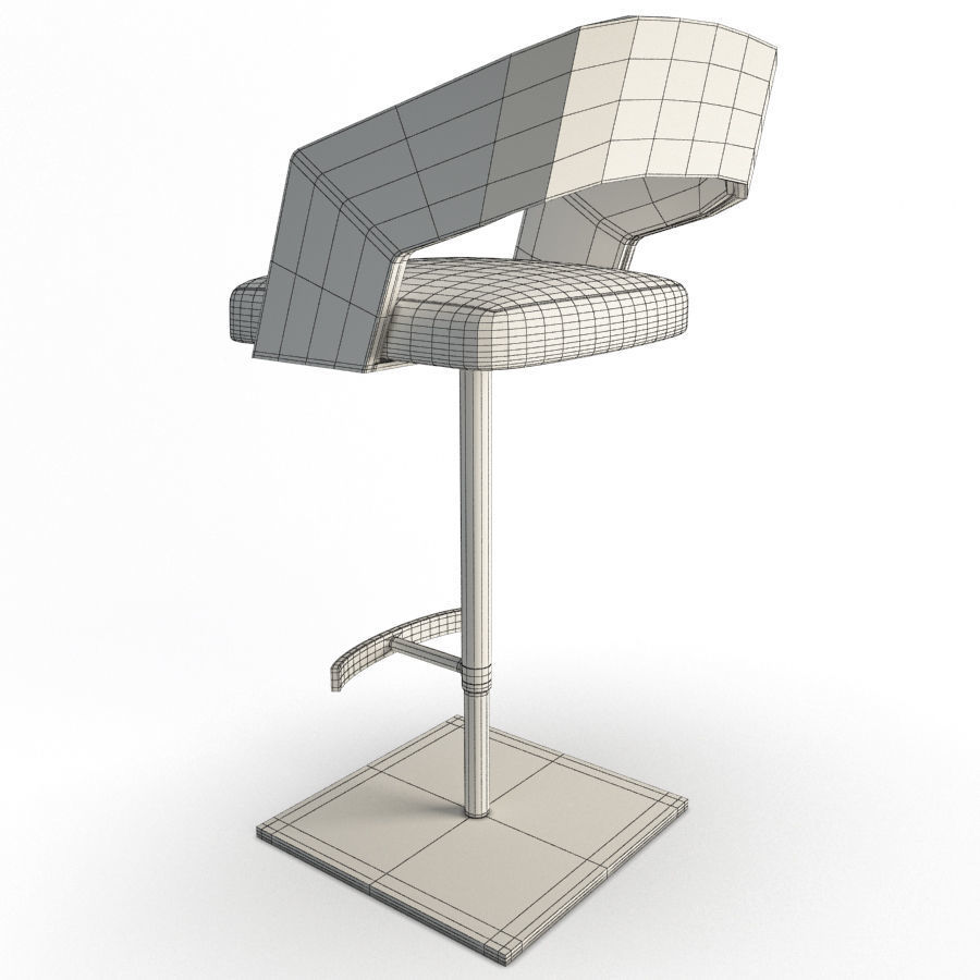 Jolly Leather Black Stools 3 3D model_4