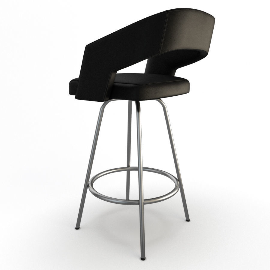 Jolly Leather Black Stools 3 3D model_7