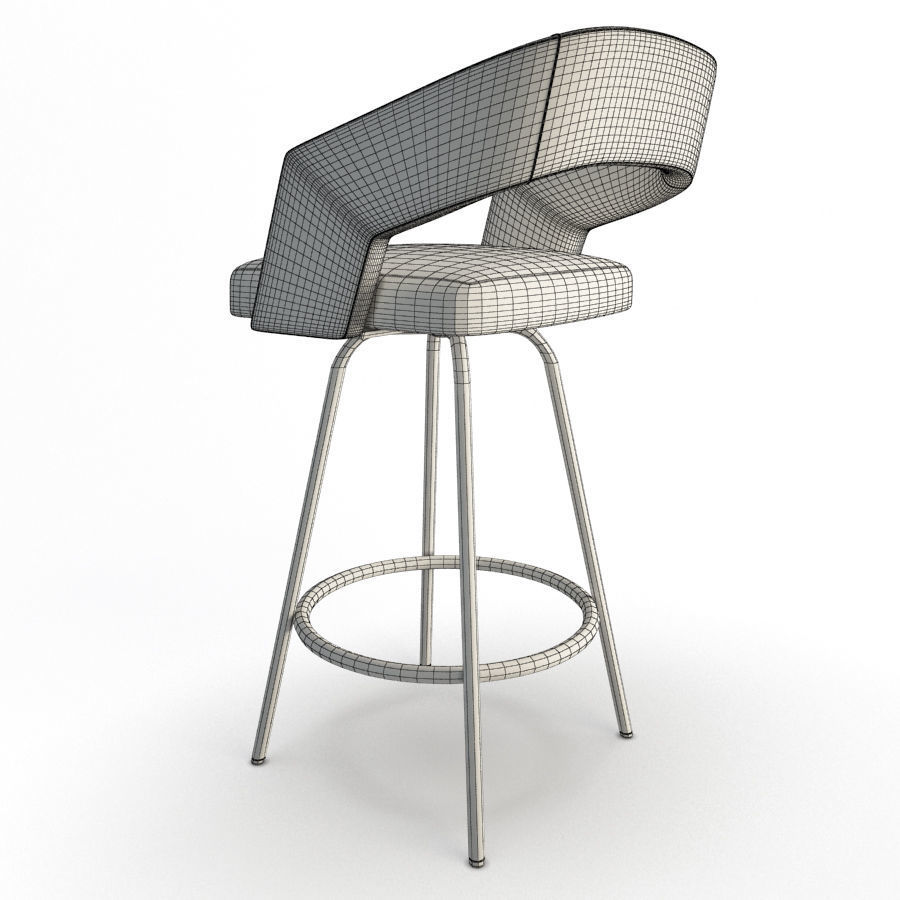 Jolly Leather Black Stools 3 3D model_8