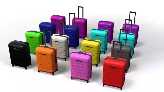 Lowpoly Suitcase Pack 2 Luggage Models with 12 Variants