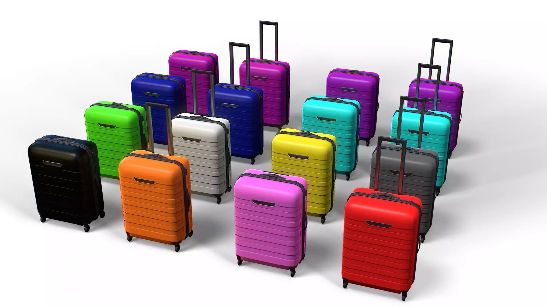 Lowpoly Suitcase Pack 2 Luggage Models with 12 Variants Low-poly 3D model_0