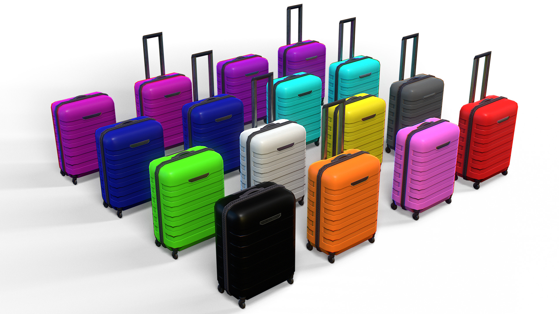 Lowpoly Suitcase Pack 2 Luggage Models with 12 Variants Low-poly 3D model_3
