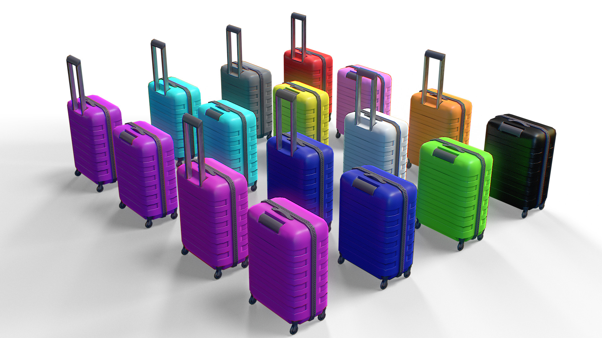 Lowpoly Suitcase Pack 2 Luggage Models with 12 Variants Low-poly 3D model_4