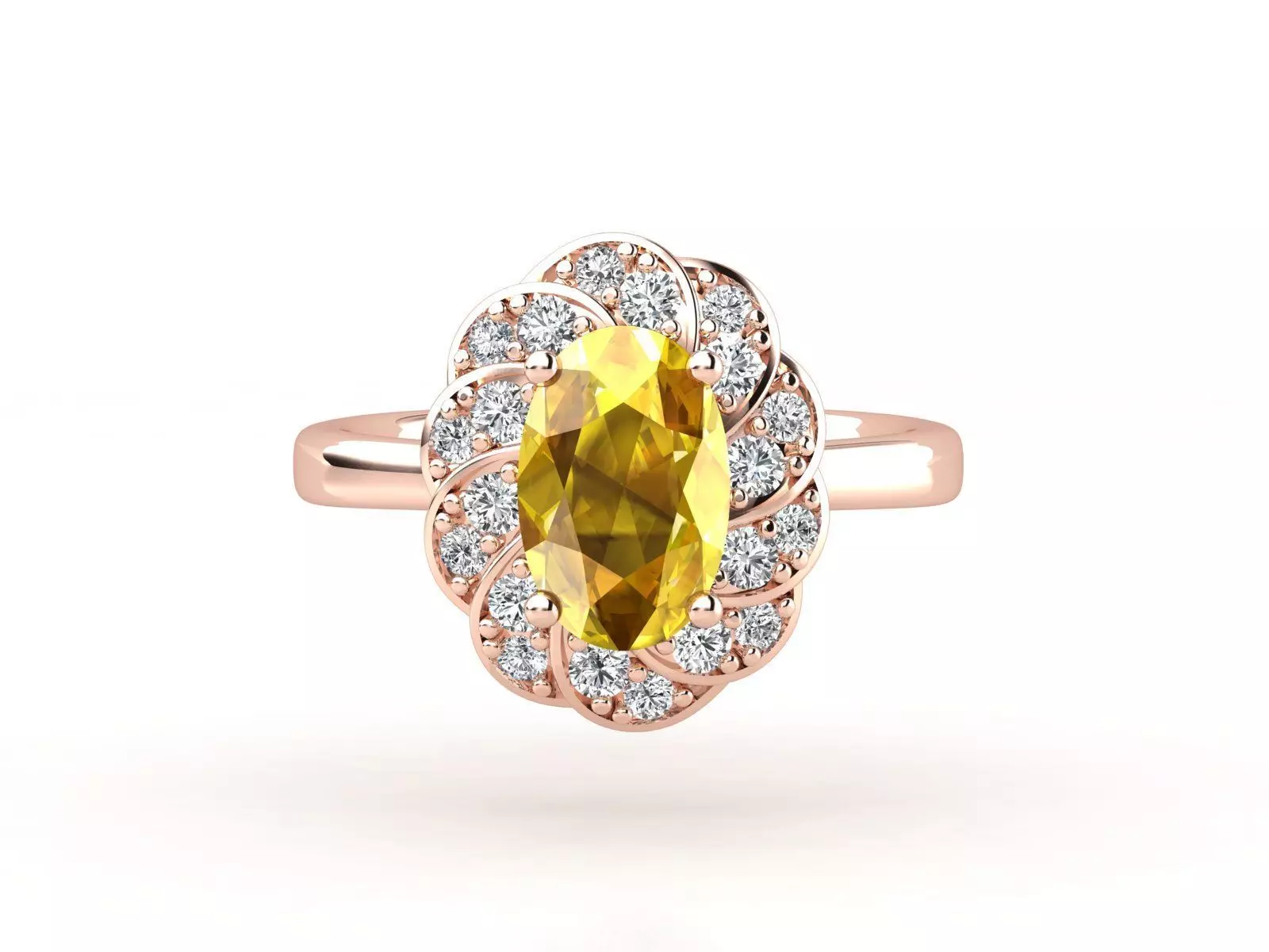 Citrine Ring 3D print model