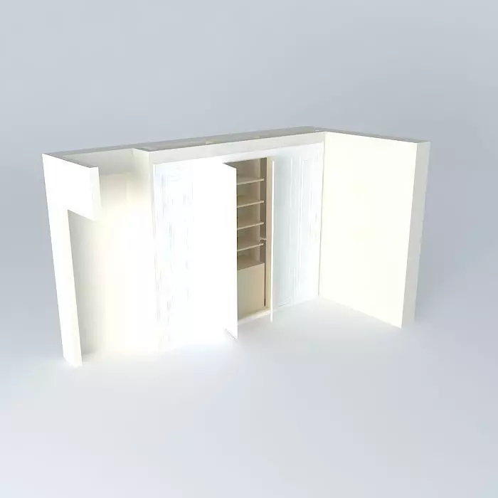 White wooden cupboard Free 3D model