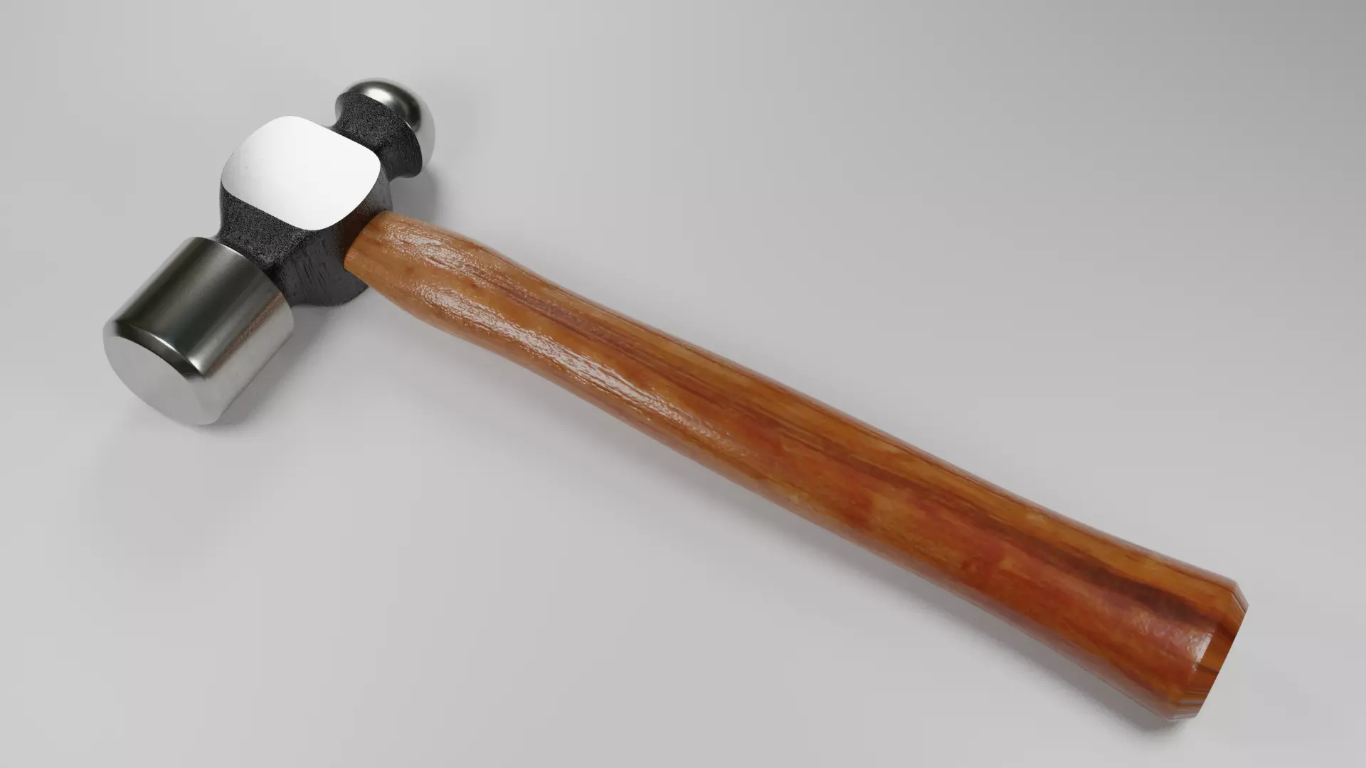 Hammer 3d Model with wooden handle Low-poly 3D model