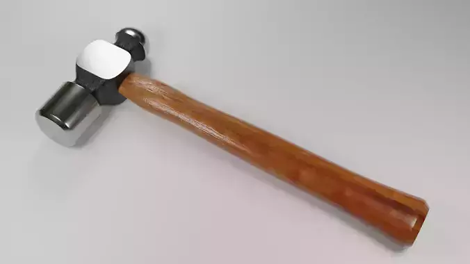 Hammer 3d Model with wooden handle
