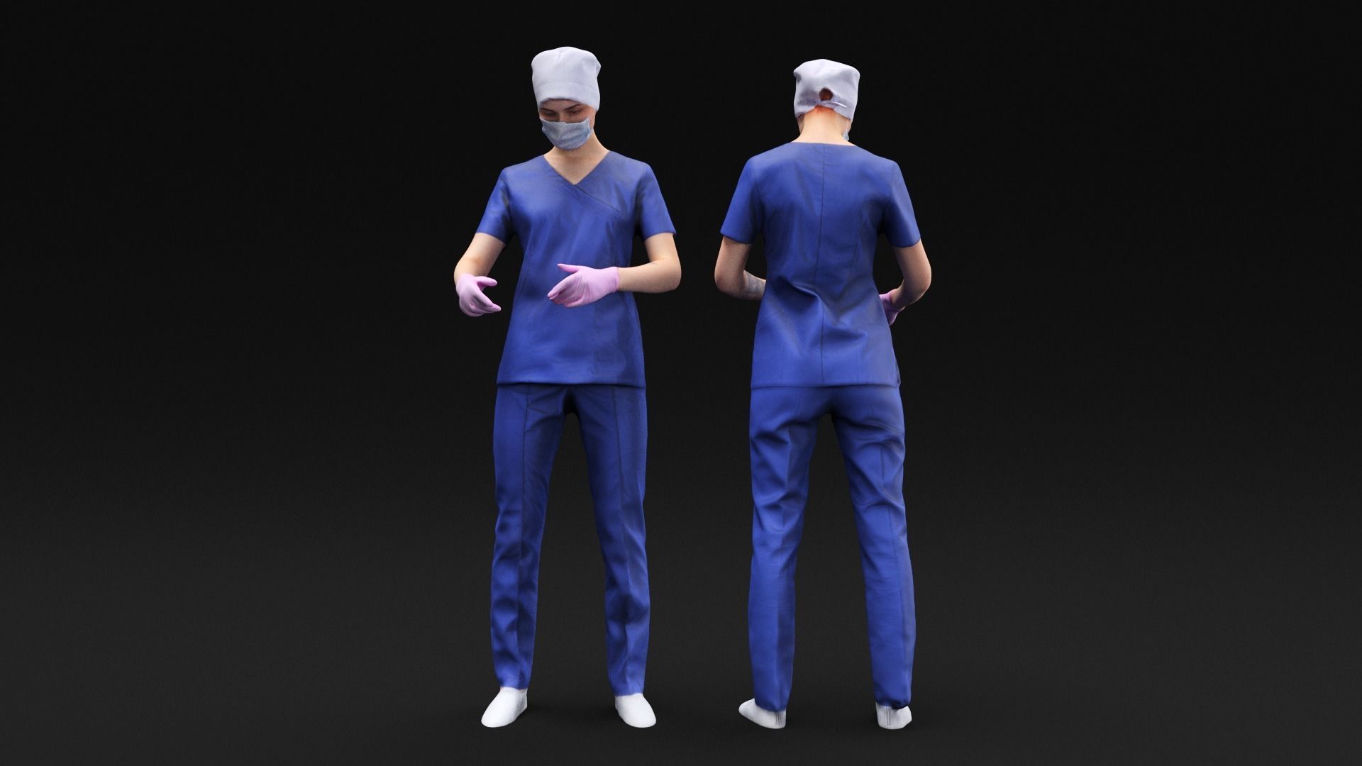 Surgeon doctor working 20 Low-poly 3D model_3
