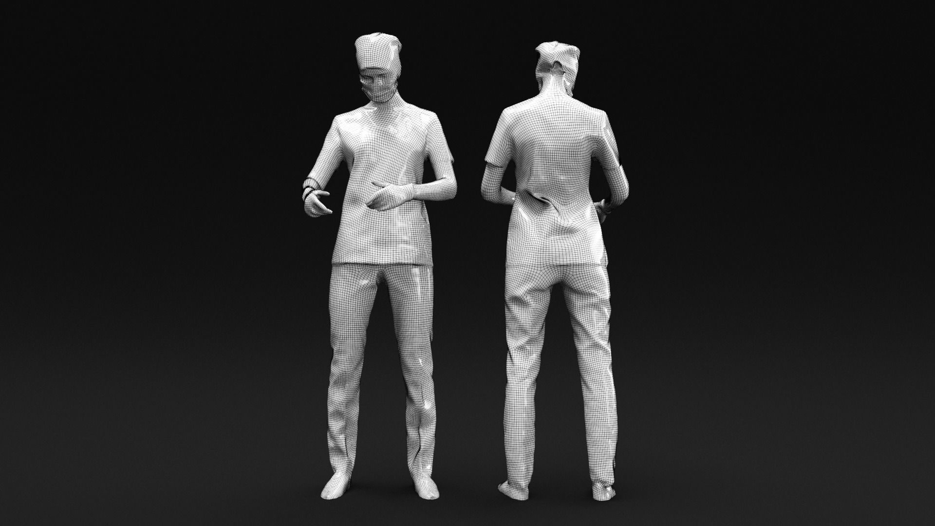 Surgeon doctor working 20 Low-poly 3D model_7