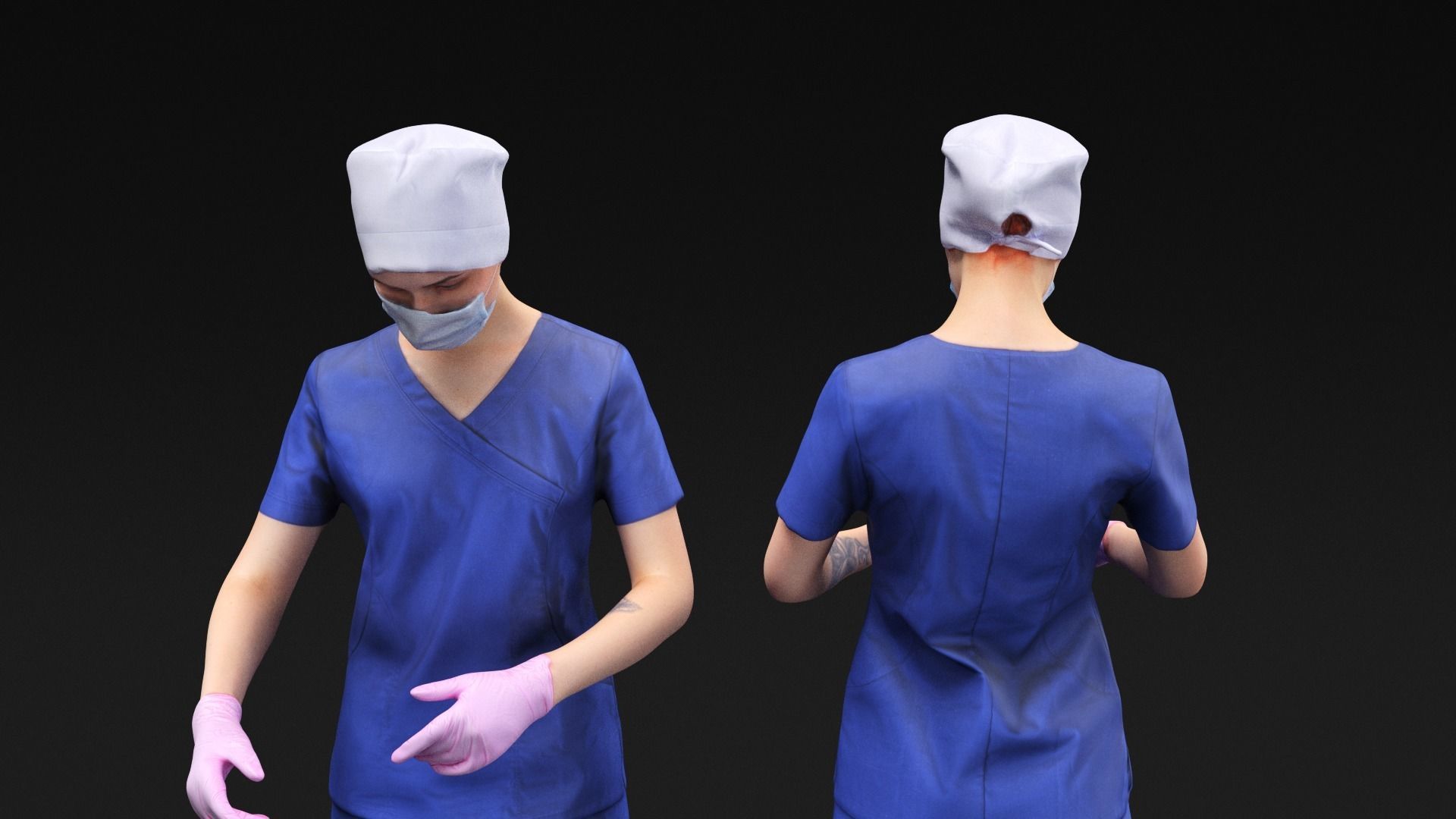 Surgeon doctor working 20 Low-poly 3D model_4