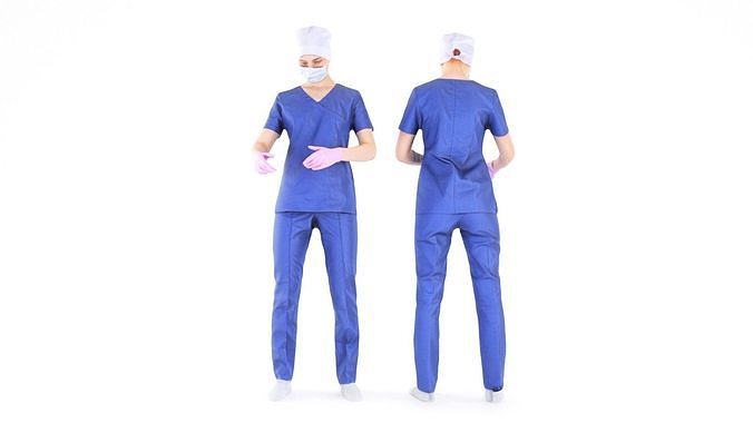 Surgeon doctor working 20 Low-poly 3D model