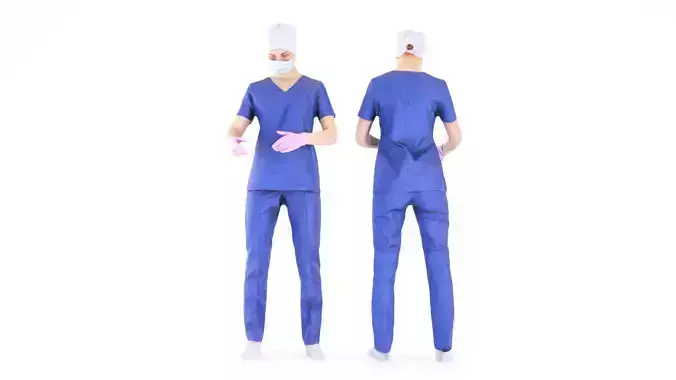 Surgeon doctor working 20 Low-poly 3D model