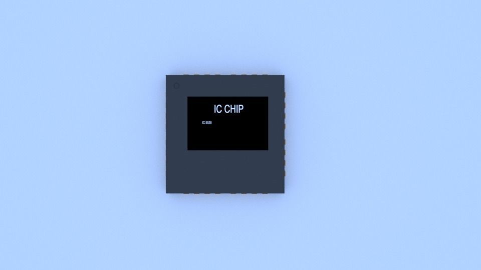 SMD IC chip Free low-poly 3D model_2