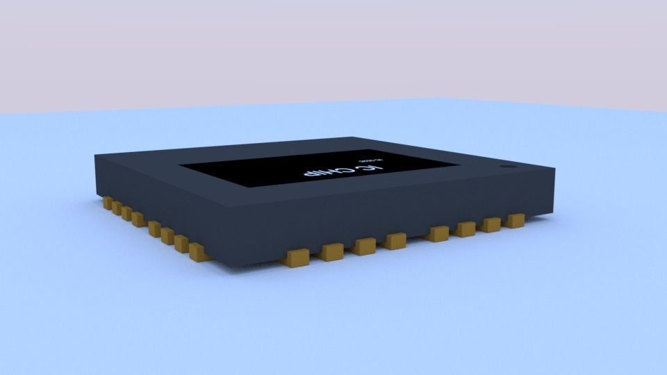 SMD IC chip Free low-poly 3D model_4