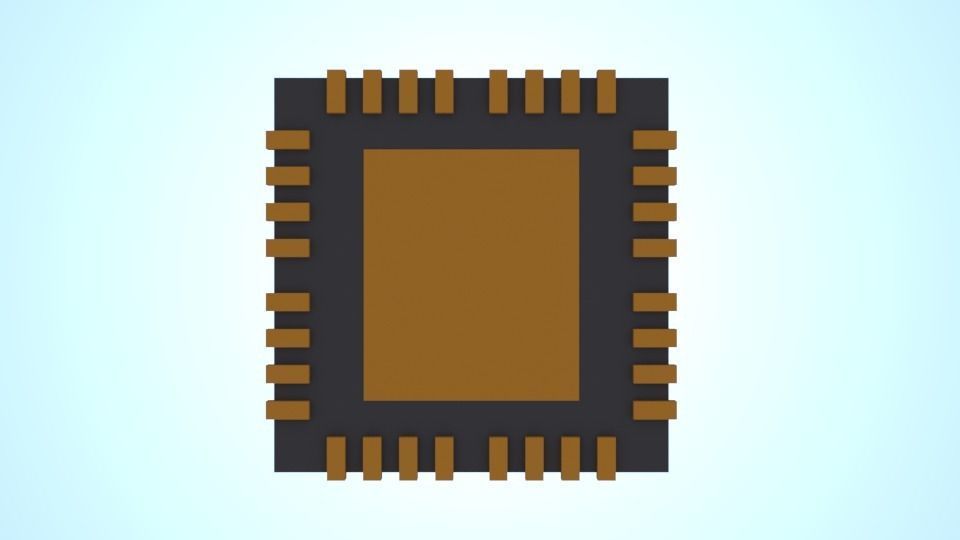 SMD IC chip Free low-poly 3D model_5