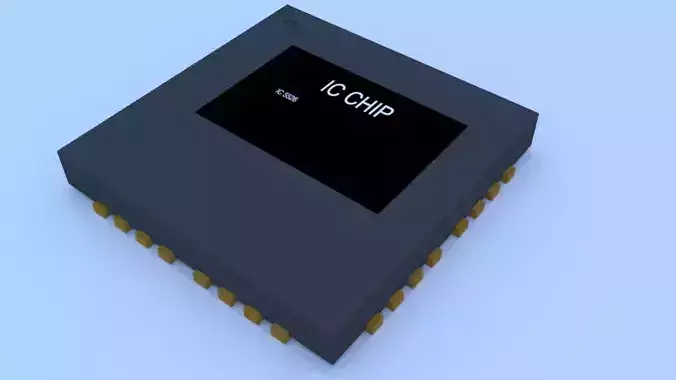 SMD IC chip Free low-poly 3D model