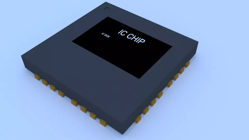 SMD IC chip Free low-poly 3D model_0