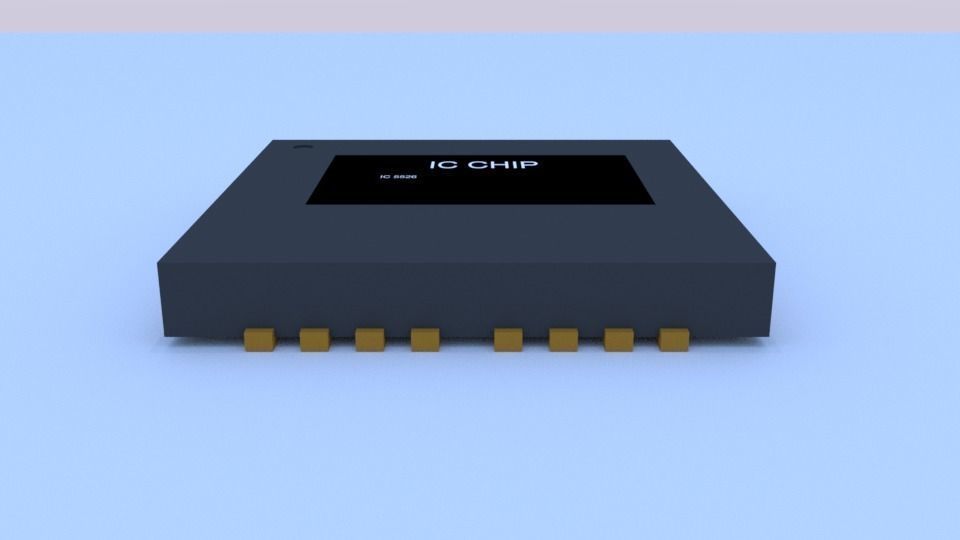 SMD IC chip Free low-poly 3D model_3
