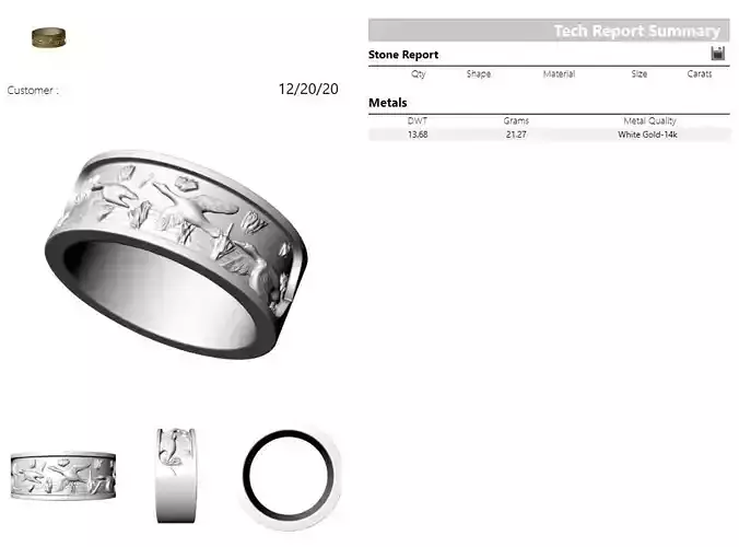 Hunter gold ring with birds