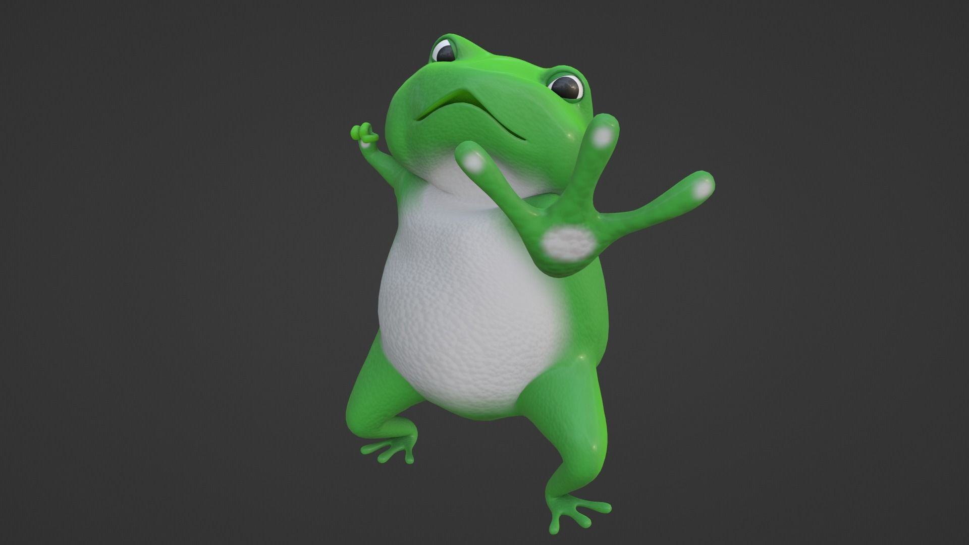 3d cartoon frog with rig Free 3D model_4