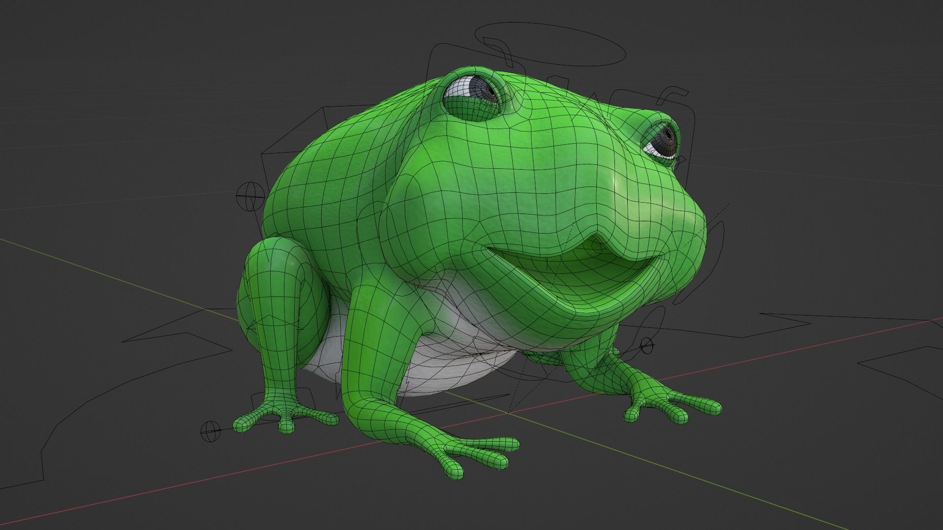 3d cartoon frog with rig Free 3D model_3