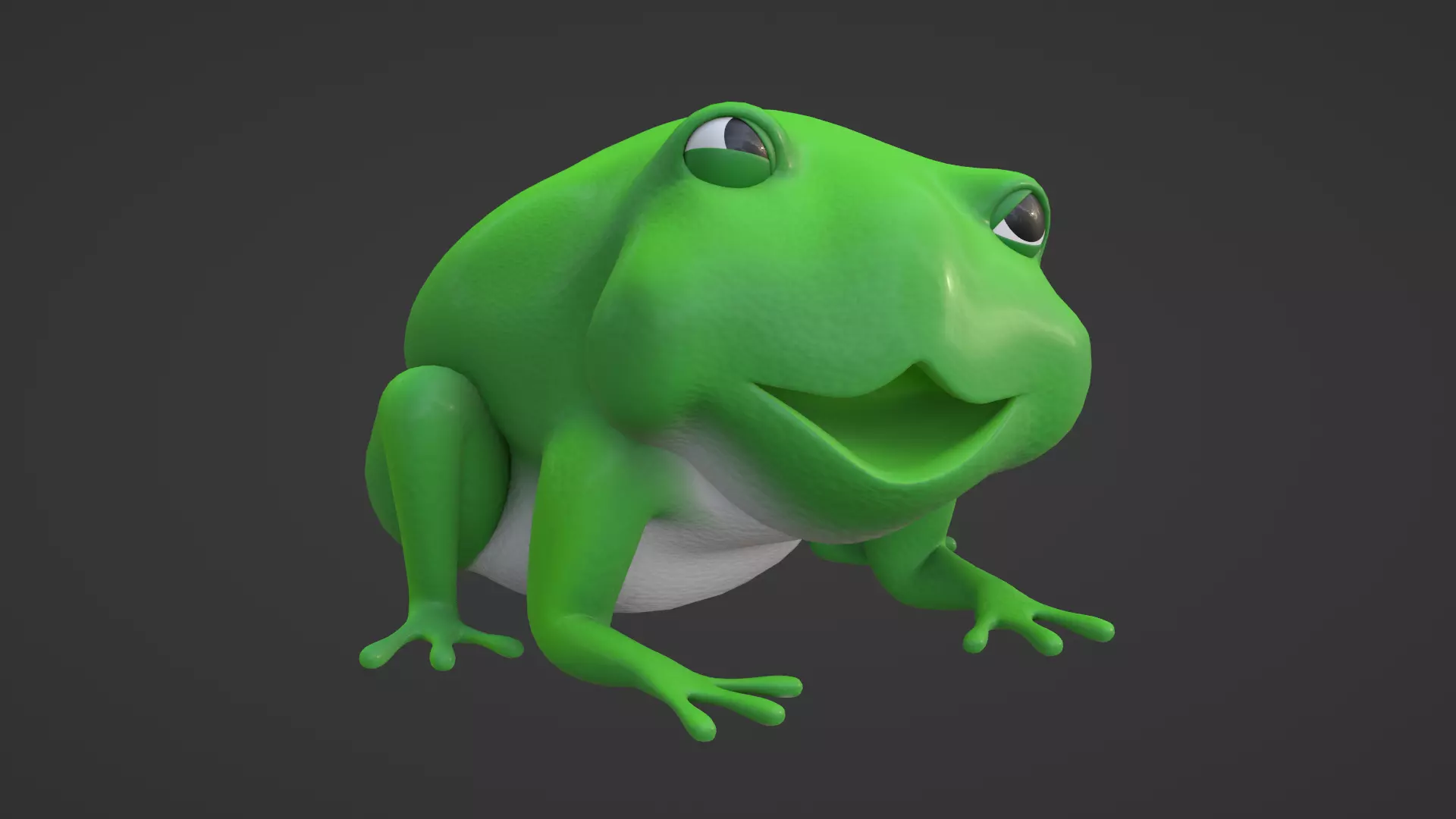 3d cartoon frog with rig Free 3D model_0