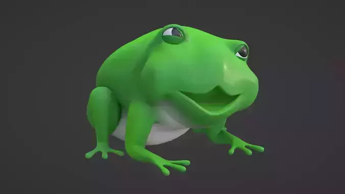 3d cartoon frog with rig