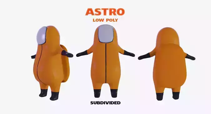 astro low poly character Low-poly 3D model