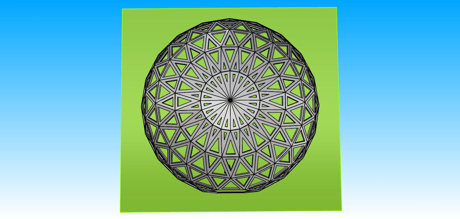 3D dome geodesic dome like frame structure with entry 3D model_8